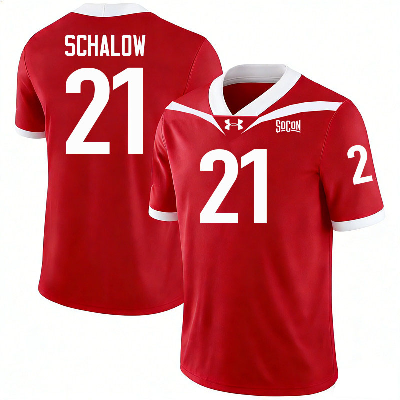 Virginia Military Institute Keydets #21 Luke Schalow College Football Jerseys,Uniforms-Red